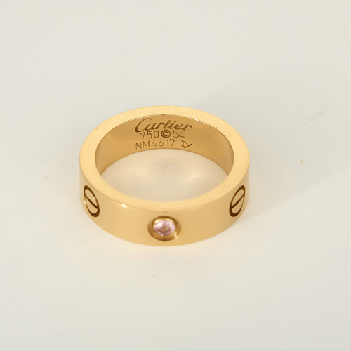 54 Cartier - Love - Bague en or jaune et saphir rose 58 Facettes DV33396-1