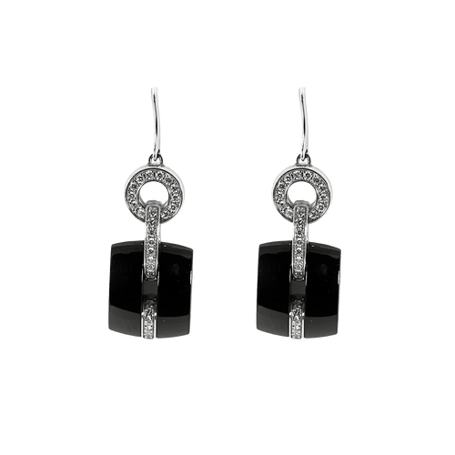 Chanel - Ultra - Boucles d'oreilles en or blanc, diamants : 0,40 carat et céramiques noires 58 Facettes DV33076-9