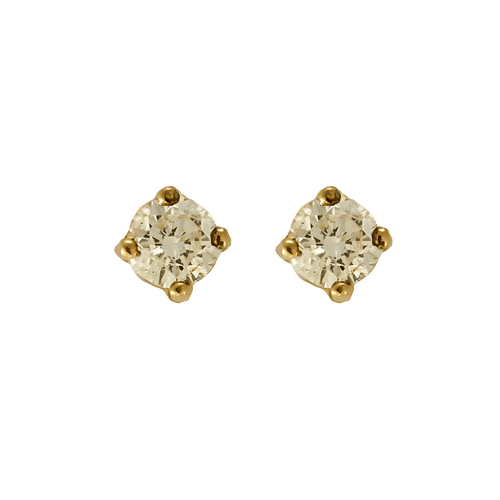 Boucles d'oreilles puces en or jaune et diamants : 0,30 carat