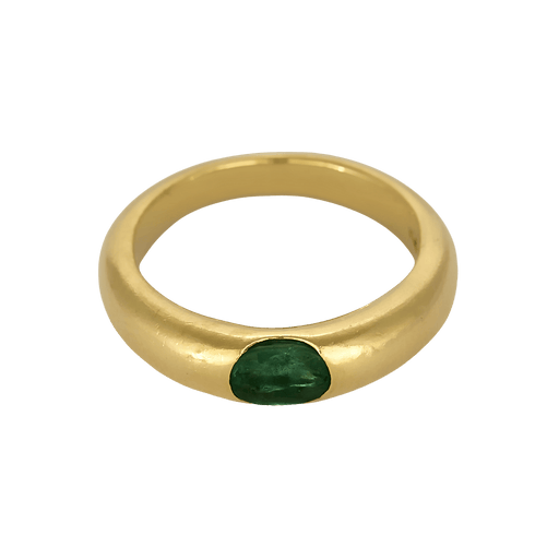 Bague 51.5 Bague jonc en or jaune et émeraude : 0,40 carat 58 Facettes DV32960-1