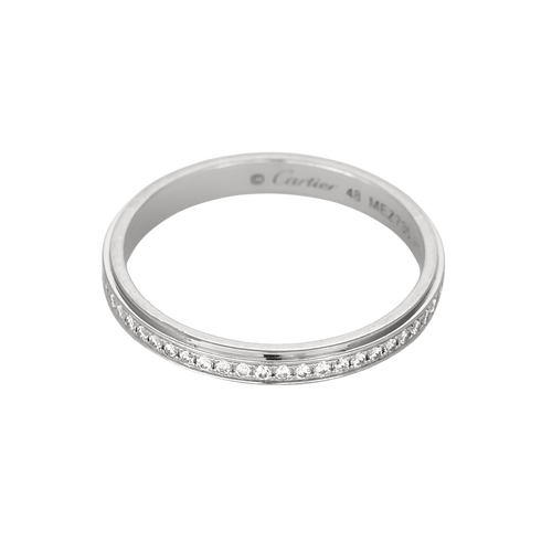 48 Cartier - Cartier d'amour - Alliance américaine en or platine et diamants : 0,15 carat 58 Facettes DV34377-1