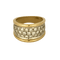 Bague bandeau en or jaune et or gris, pavage diamants 58 Facettes DV26327-12-51-2