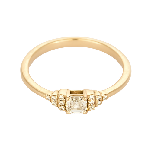 Bague Solitaire en or rose et diamants : 0,37 carat