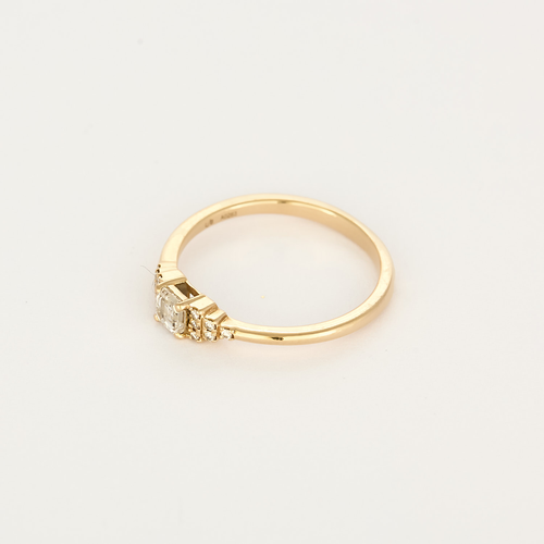 Bague Solitaire en or rose et diamants : 0,37 carat