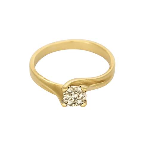 Bague Solitaire en or jaune, or blanc et diamants : 0,14 carat