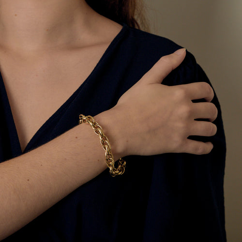 Collier en or jaune à maillons ovales