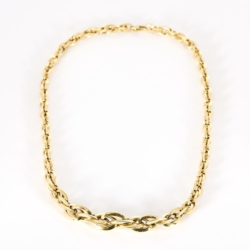Collier en or jaune à maillons ovales