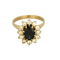 51 Bague marguerite en or jaune, diamants et saphir 58 Facettes DV34627-1