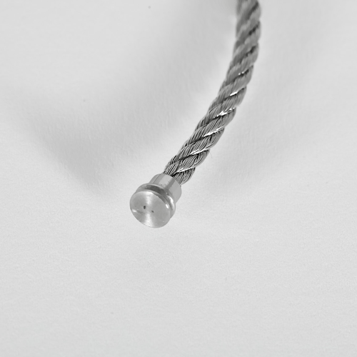 Fred - Force 10 Pavé - Bracelet en acier et manille en or blanc, diamants 58 Facettes DV32294-2