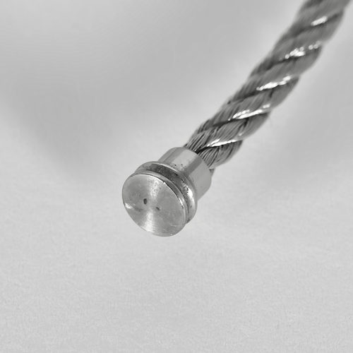 Fred - Force 10 Pavé - Bracelet en acier et manille en or blanc, diamants 58 Facettes DV32294-2