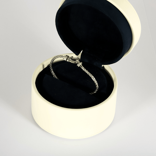 Fred - Force 10 Pavé - Bracelet en acier et manille en or blanc, diamants 58 Facettes DV32294-2