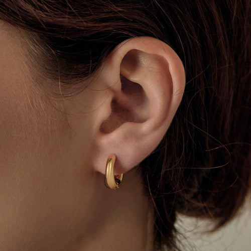 Paire d'anneaux d'oreilles en or jaune 58 Facettes DV34838-1