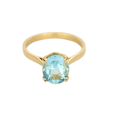 54 Bague coktail en or jaune 18k Topaze bleue 58 Facettes DV31672-16