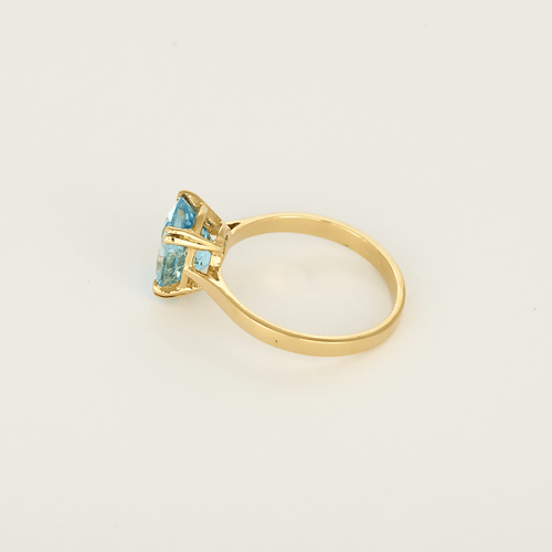54 Bague coktail en or jaune 18k Topaze bleue 58 Facettes DV31672-16