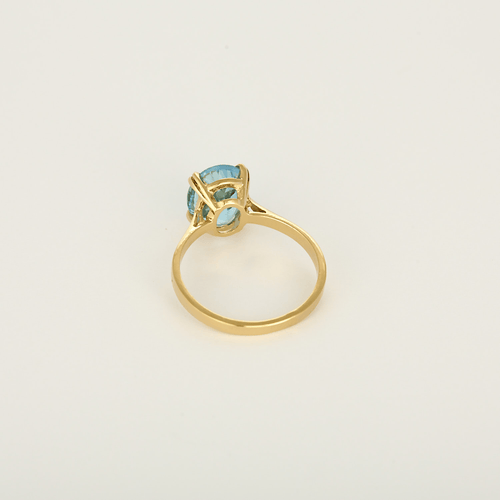 54 Bague coktail en or jaune 18k Topaze bleue 58 Facettes DV31672-16