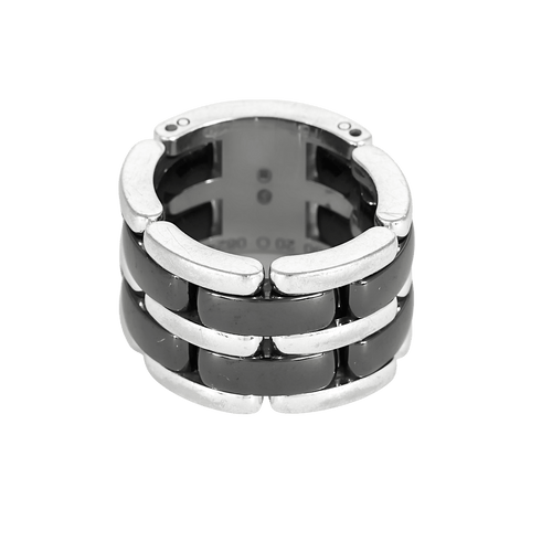 51 Chanel - Ultra - Grand modèle - Bague en or blanc et céramique noire 58 Facettes DV34751-1