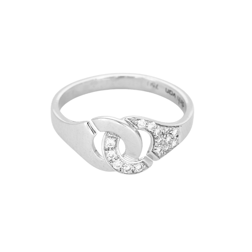 Dinh Van - Menottes R8 - Bague en or gris et diamants