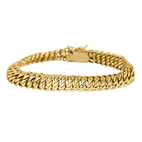 Bracelet en or jaune à maille gourmette plate