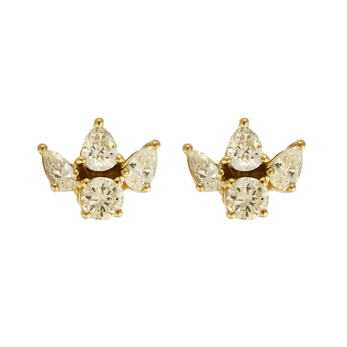 Boucles d'oreilles en or jaune et diamants : 1,10 carat