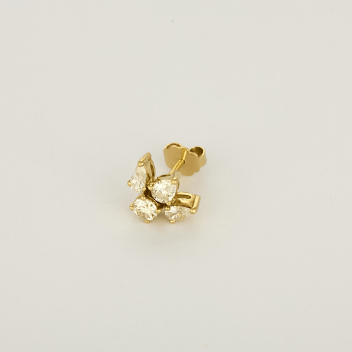 Boucles d'oreilles en or jaune et diamants : 1,10 carat