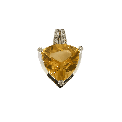 Pendentif en Or blanc 18k Citrine and Diamant 58 Facettes DV34700-4
