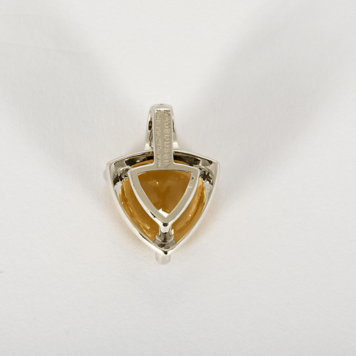 Pendentif en Or blanc 18k Citrine and Diamant 58 Facettes DV34700-4