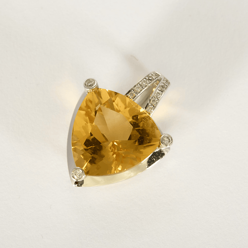 Pendentif en Or blanc 18k Citrine and Diamant 58 Facettes DV34700-4
