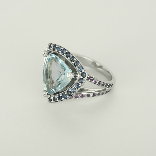 Bague 48 MAUBOUSSIN - Tellement Subtile pour Toi - Bague en Or blanc Aigue marine, Saphirs, Améthystes 58 Facettes DV34517-1