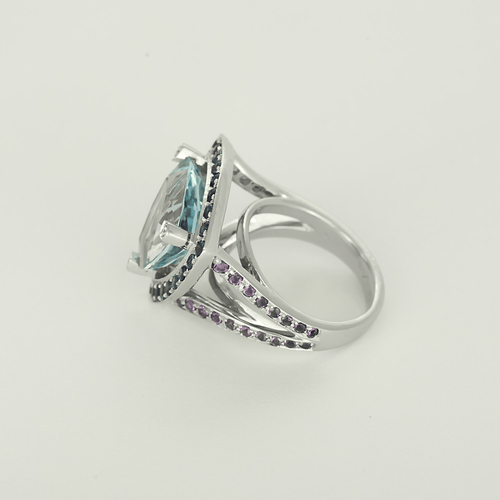 Bague 48 MAUBOUSSIN - Tellement Subtile pour Toi - Bague en Or blanc Aigue marine, Saphirs, Améthystes 58 Facettes DV34517-1