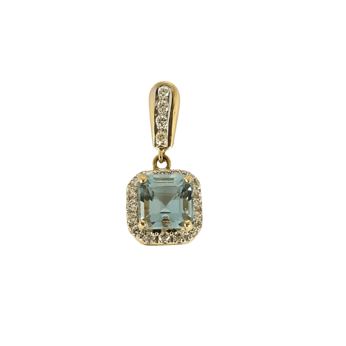 Pendentif en or jaune, or blanc, diamants et topaze 58 Facettes DV34732-7