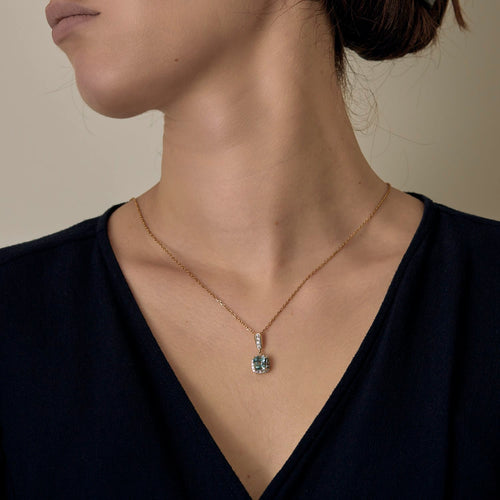 Pendentif en or jaune, or blanc, diamants et topaze 58 Facettes DV34732-7