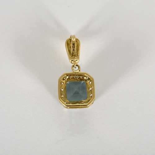Pendentif en or jaune, or blanc, diamants et topaze 58 Facettes DV34732-7
