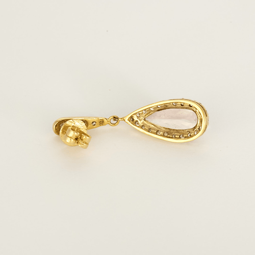 Boucles d'oreilles en or jaune, morganite : 3,90 carats et diamants 58 Facettes DV34732-6