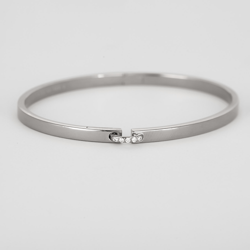 Chaumet - Liens évidence - Bracelet jonc en or blanc et diamants : 0,05 carat 58 Facettes DV34566-1