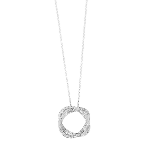 POIRAY - Tresse Petit Modèle - Collier en or blanc et diamants 58 Facettes DV34888-2