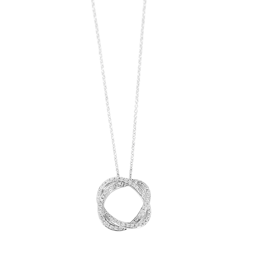 POIRAY - Tresse Petit Modèle - Collier en or blanc et diamants 58 Facettes DV34888-2