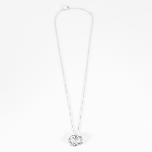 POIRAY - Tresse Petit Modèle - Collier en or blanc et diamants 58 Facettes DV34888-2