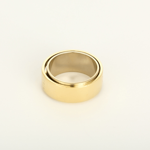56 Bague jonc en or jaune, or blanc, diamant de taille princesse mobile 58 Facettes DV33869-7