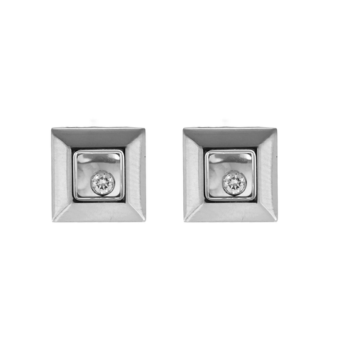 CHOPARD - Happy Diamond - Boucles d'oreilles en or blanc, diamants 58 Facettes DV33831-4