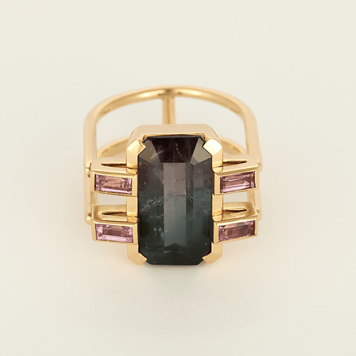 51 Bague en Or jaune 18k Tourmaline 58 Facettes DV35072-1