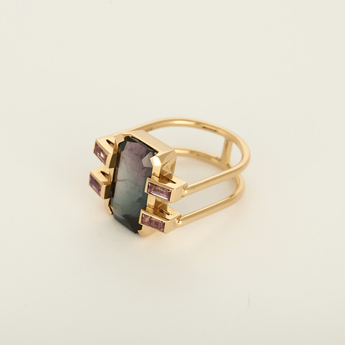 51 Bague en Or jaune 18k Tourmaline 58 Facettes DV35072-1