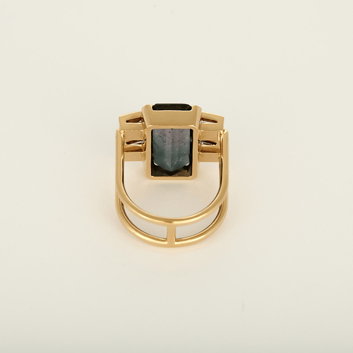 51 Bague en Or jaune 18k Tourmaline 58 Facettes DV35072-1