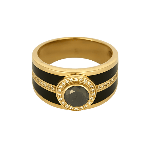 56 Mauboussin - L'Oeuvre Noire - Bague en or jaune, diamant noir et diamants 58 Facettes DV34008-1