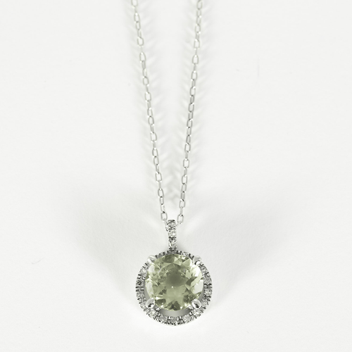 MAUBOUSSIN - Vraiment toi - Collier en or blanc, quartz vert et diamants 58 Facettes DV34658-2