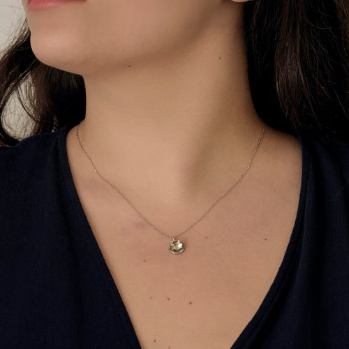 MAUBOUSSIN - Vraiment toi - Collier en or blanc, quartz vert et diamants 58 Facettes DV34658-2