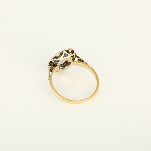 53 Bague en Or jaune & blanc 18k Saphir and Diamant 58 Facettes DV20601-4