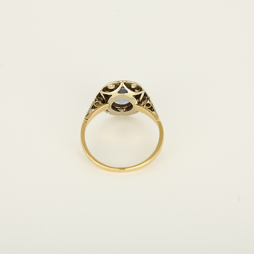 53 Bague en Or jaune & blanc 18k Saphir and Diamant 58 Facettes DV20601-4