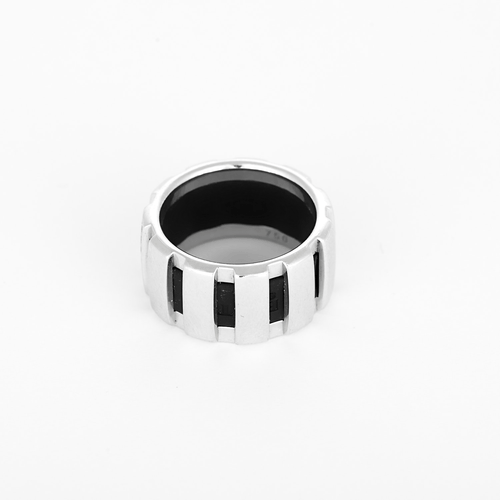 Bague 49 CHAUMET - Class one - Bague en or blanc et diamant, caoutchouc 58 Facettes DV35112-2