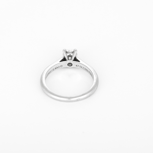 Bague 47 CARTIER - 1895 - Bague solitaire, platine et diamant 0.40 ct 58 Facettes DV35293-1