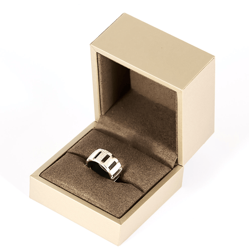 Bague 49 CHAUMET - Class one - Bague en or blanc et diamant, caoutchouc 58 Facettes DV35112-2
